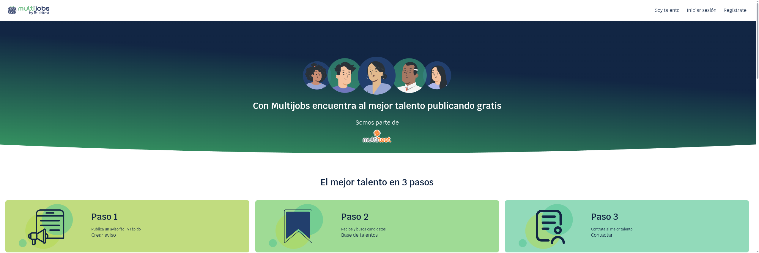 Dashboard de Multijobs mostrando gestión de candidatos y vacantes